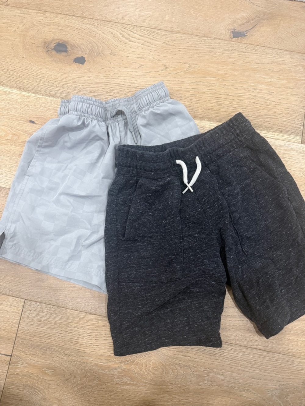 wonder nation Gray & Charcoal Cozy Lounge Shorts Duo